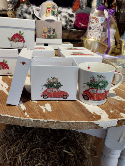 Mugg Bil med Julgran - 0,4 l