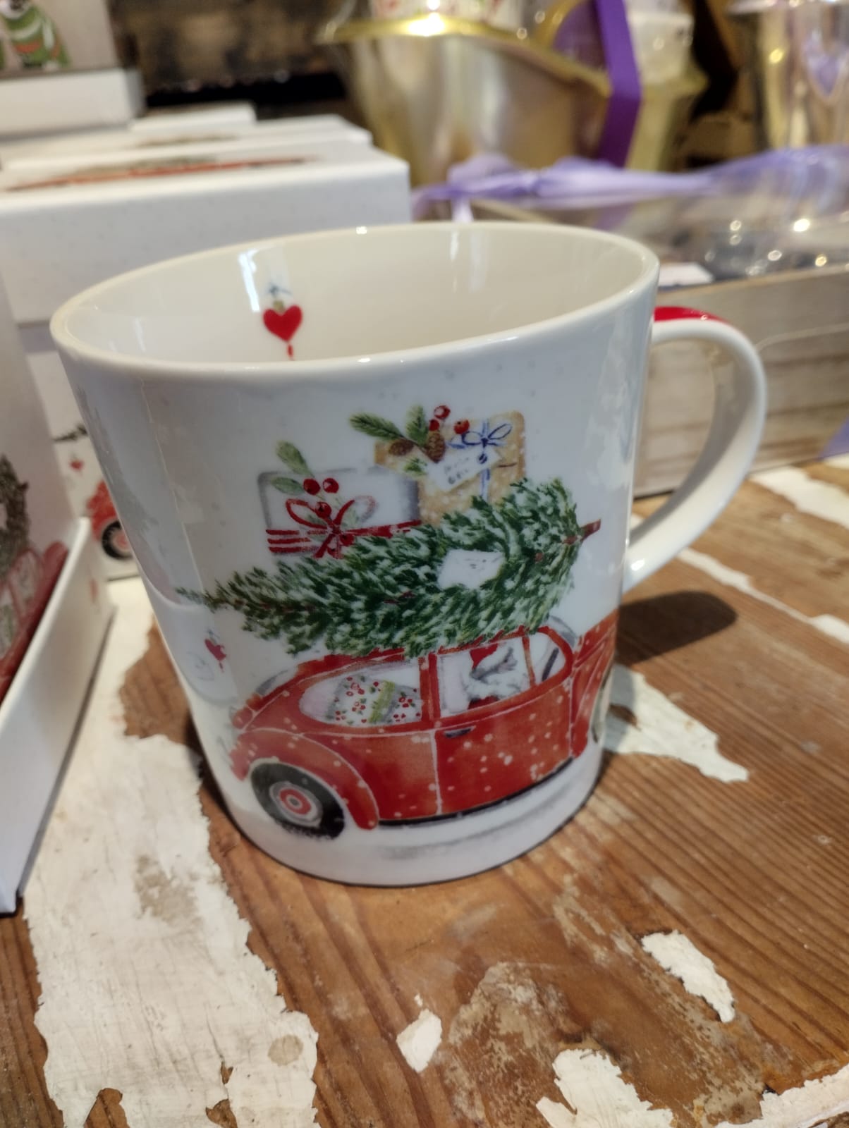 Mugg Bil med Julgran - 0,4 l