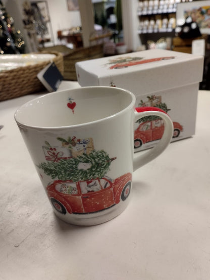 Mugg Bil med Julgran - 0,4 l
