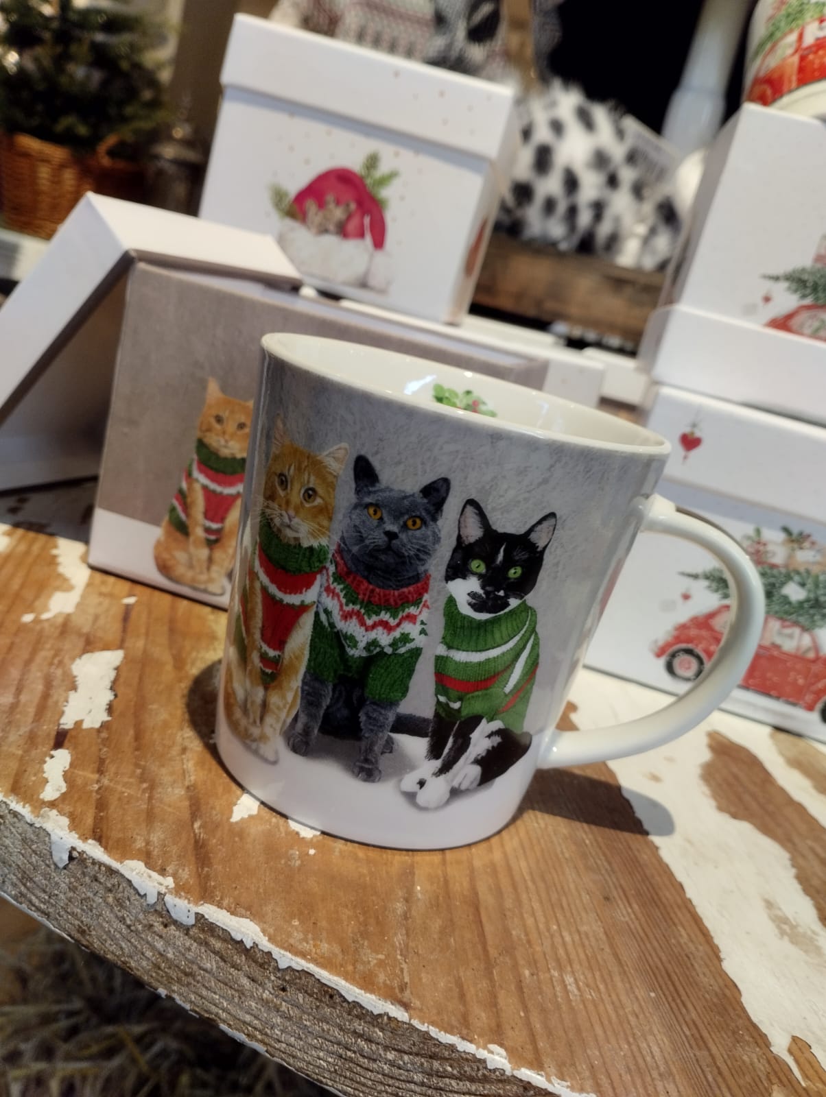 Mugg Jul Katter med Tröjor - 0,4 l