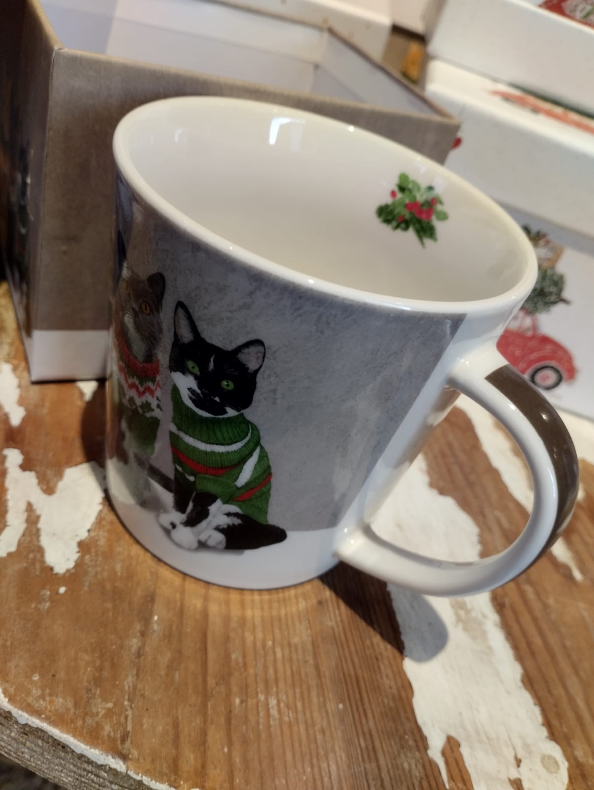 Mugg Jul Katter med Tröjor - 0,4 l