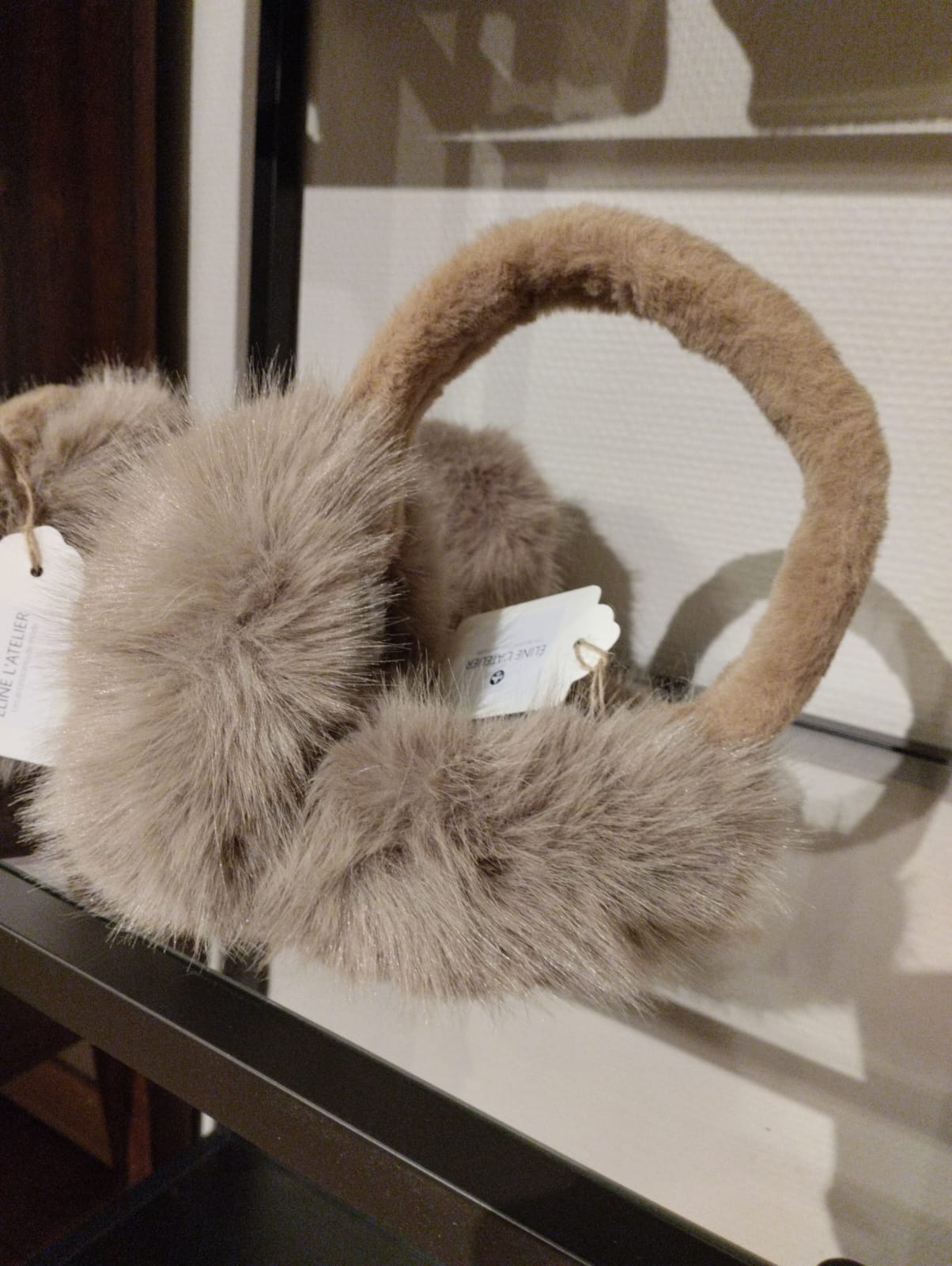 Öronskydd i fuskpäls: Brun