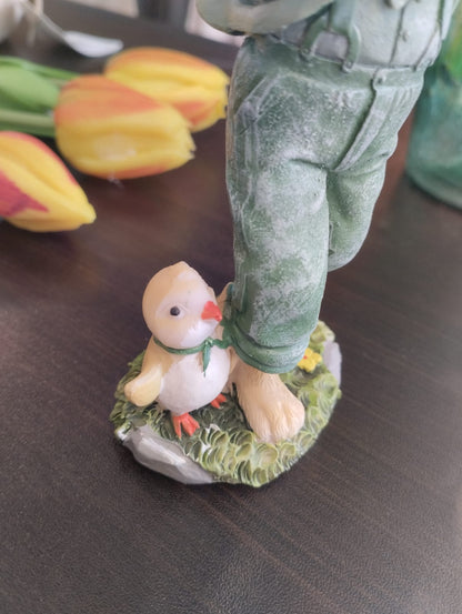 Påskhare med ryggsäck eller blomsterkorg - H15cm