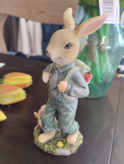 Påskhare med ryggsäck eller blomsterkorg - H15cm