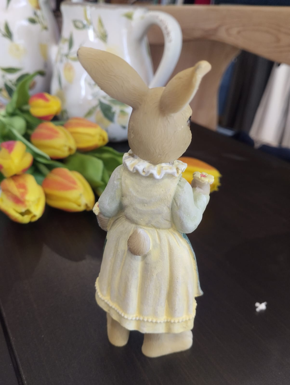 Påskhare med ryggsäck eller blomsterkorg - H15cm