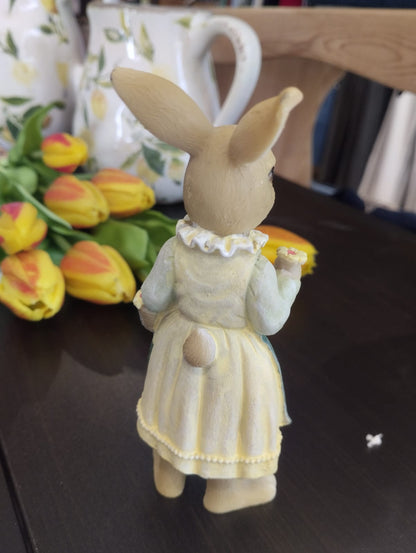 Påskhare med ryggsäck eller blomsterkorg - H15cm