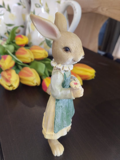 Påskhare med ryggsäck eller blomsterkorg - H15cm