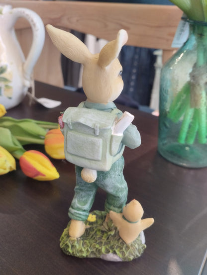 Påskhare med ryggsäck eller blomsterkorg - H15cm