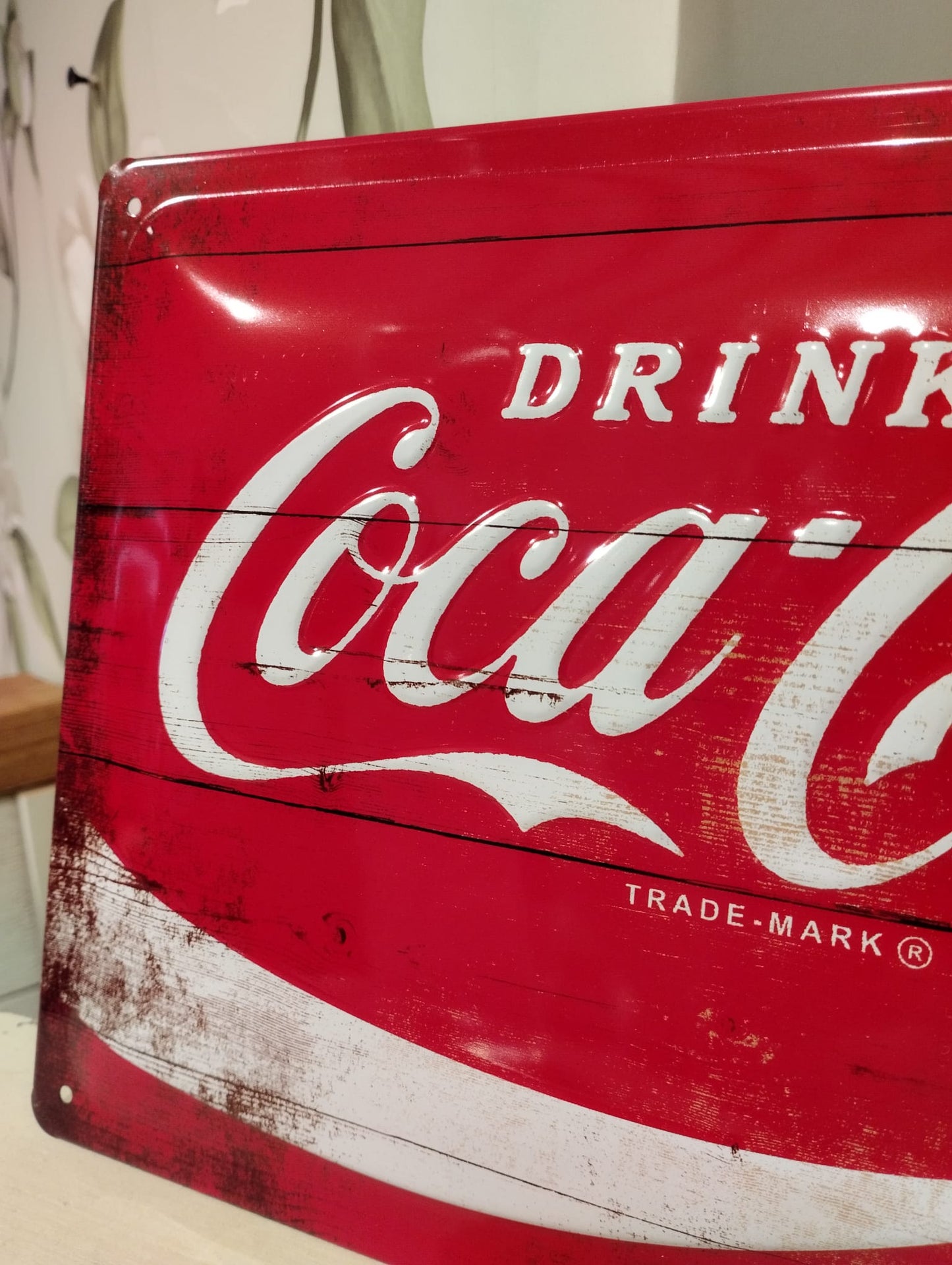 Plåtskylt - Coca-Cola Logo - Röd 20×30cm