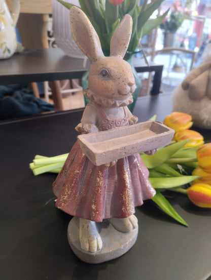 Påskhare med bricka - H 20cm