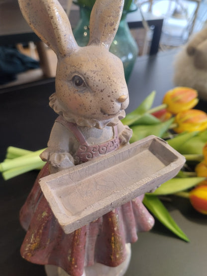 Påskhare med bricka - H 20cm
