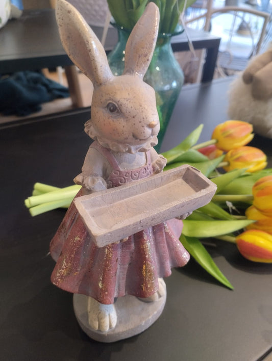 Påskhare med bricka - H 20cm
