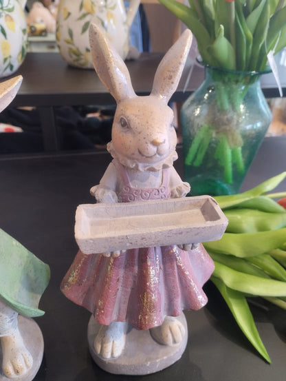Påskhare med bricka - H 20cm