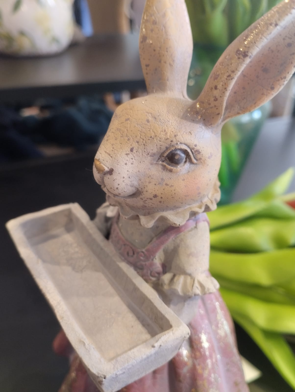 Påskhare med bricka - H 20cm