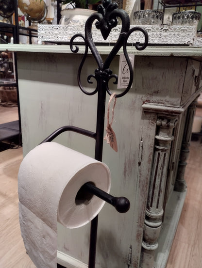 Toalettpappershållare - Toalettrulleställning - Metall - Svart