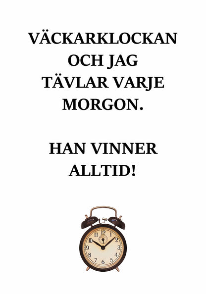 Plakat - Vækkeur - inkl. Ramme